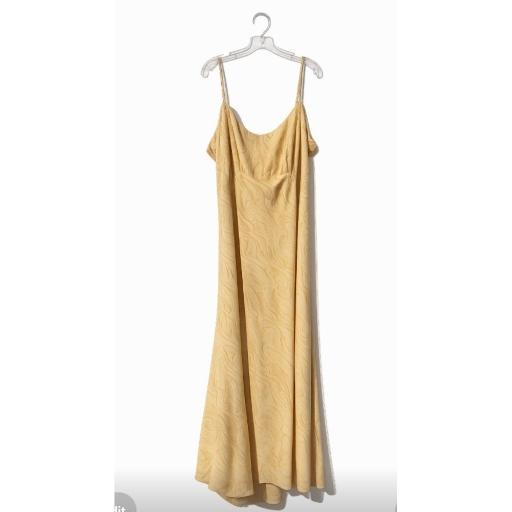 Arula Tan Marble Swirl Midi Dress Back Cutout Tie Detail Size 3x Plus